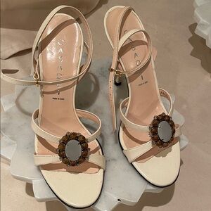 Casadei  patent leather Cream Embellished Heels